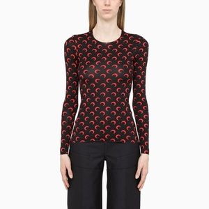 Marine Serre Red & Black Crescent Moon Top FW21